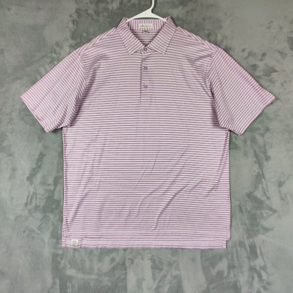Peter Millar Polo Shirt Adult Extra Large Pink Purple Casual Golf Golfer Men